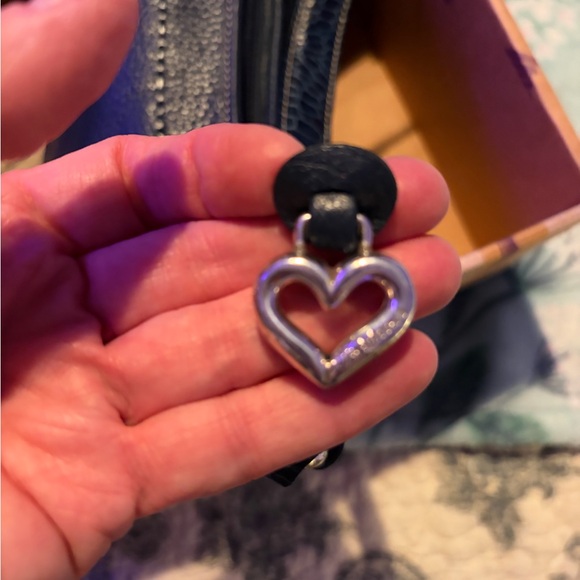 Brighton Navy Blue Pebbled Leather Shoulder Bag - Picture 4 of 7